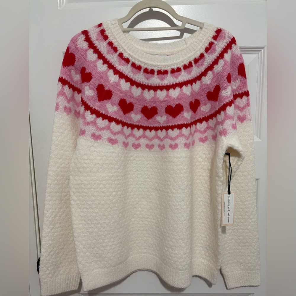 NWT ❤️ Cupcakes & Cashmere Heart Sweater Size XL